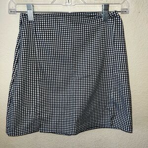 Brandy Melville Black and White Mini A-Line Skirt for Work